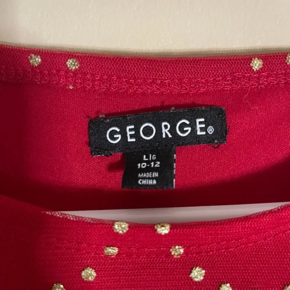 George girls Red and Gold Dress Large